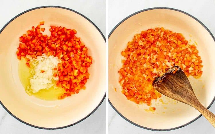 process shots showing how to make turkish meatball soup.