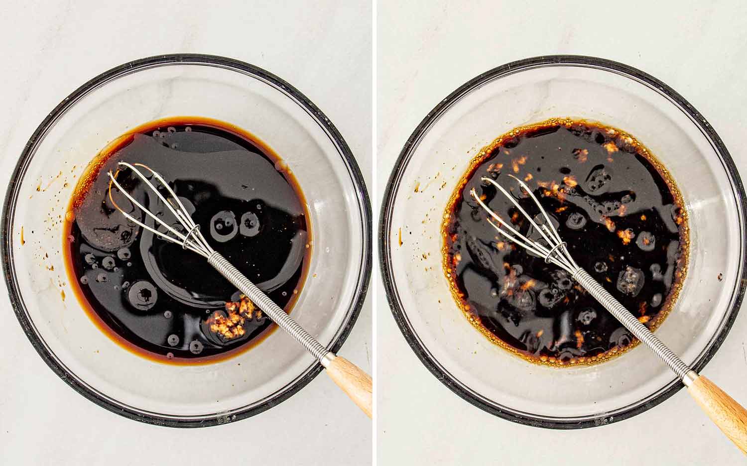 process shots showing how to make smashed dumpling tacos.