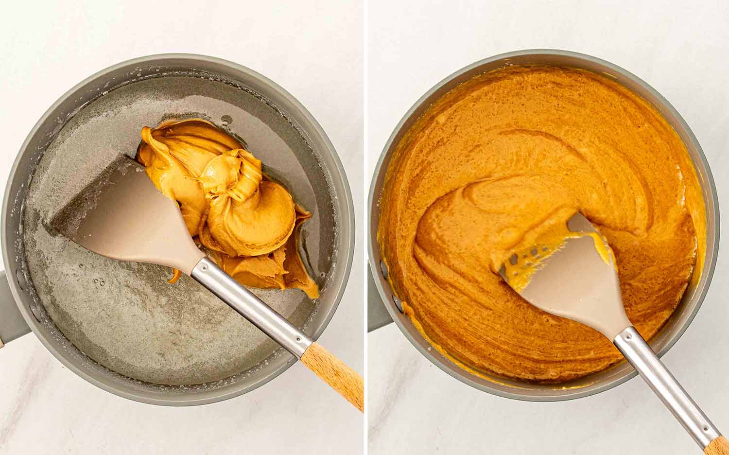 process shots showing how to make butterfinger bars.