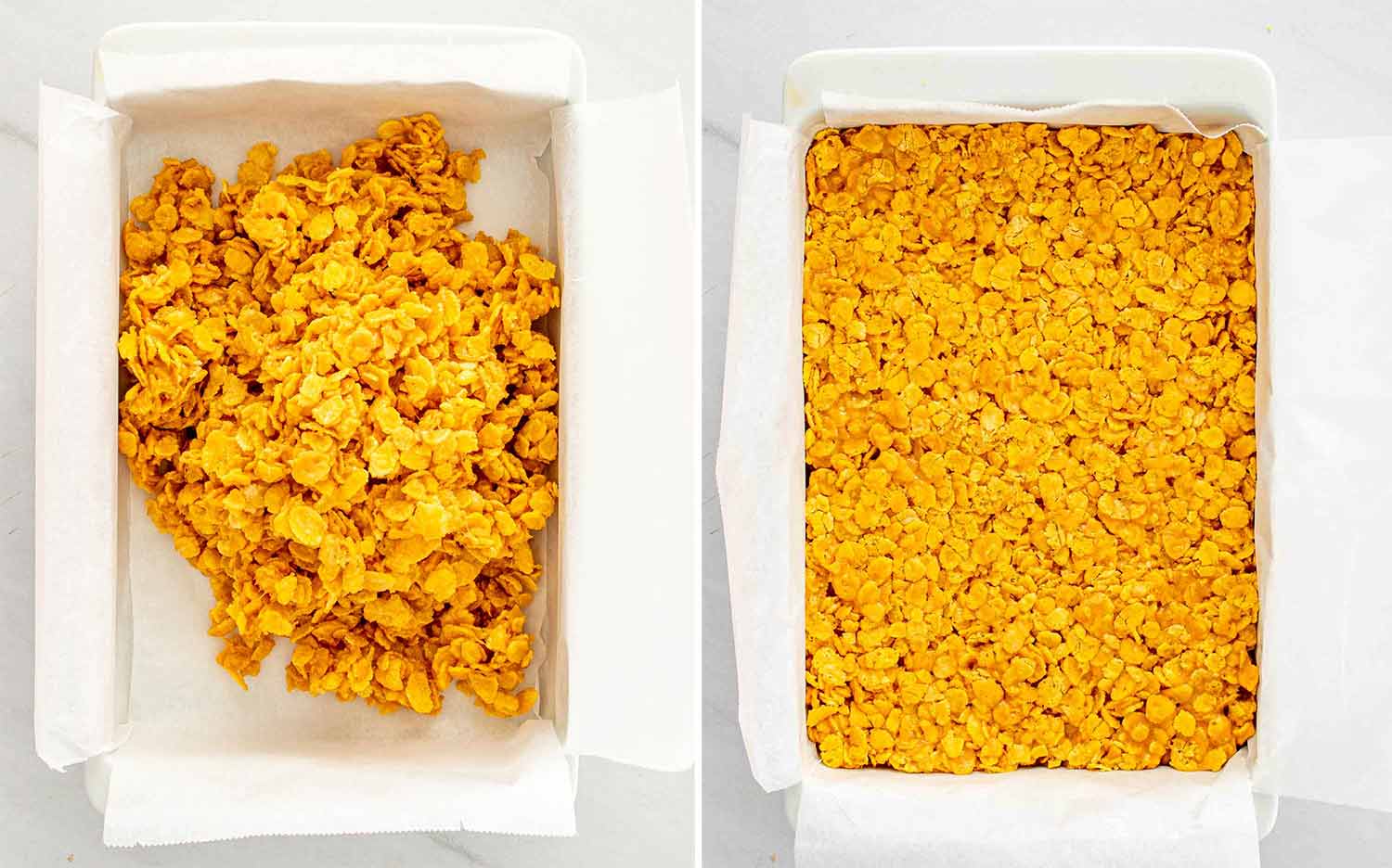 process shots showing how to make butterfinger bars.