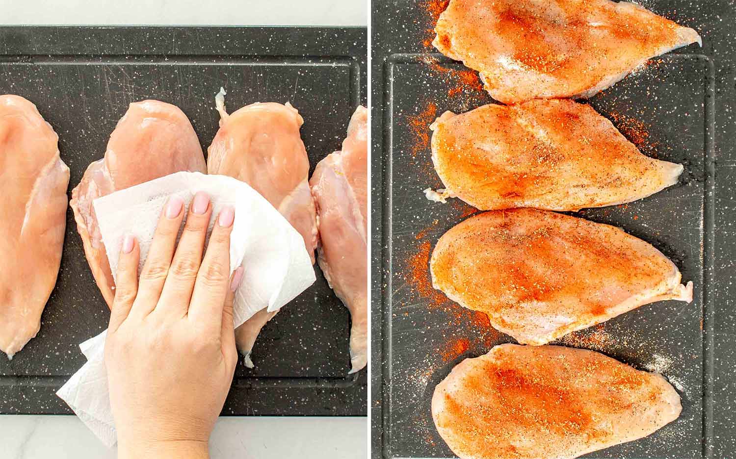 process shots showing how to make cowboy butter chicken.