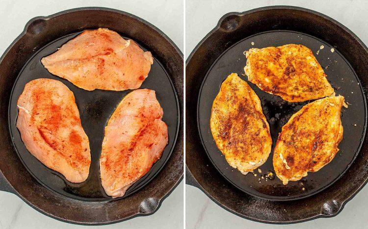 process shots showing how to make cowboy butter chicken.