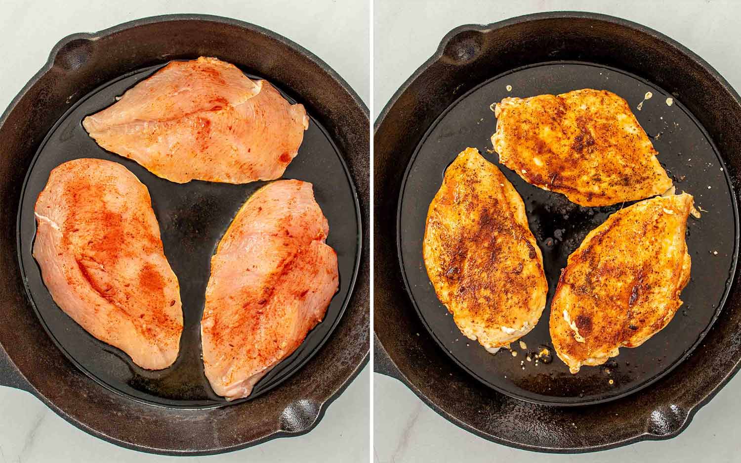 process shots showing how to make cowboy butter chicken.