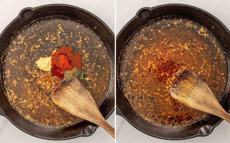 process shots showing how to make cowboy butter chicken.