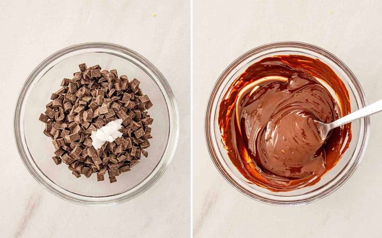 process shots showing how to make pistachio date chocolate balls.