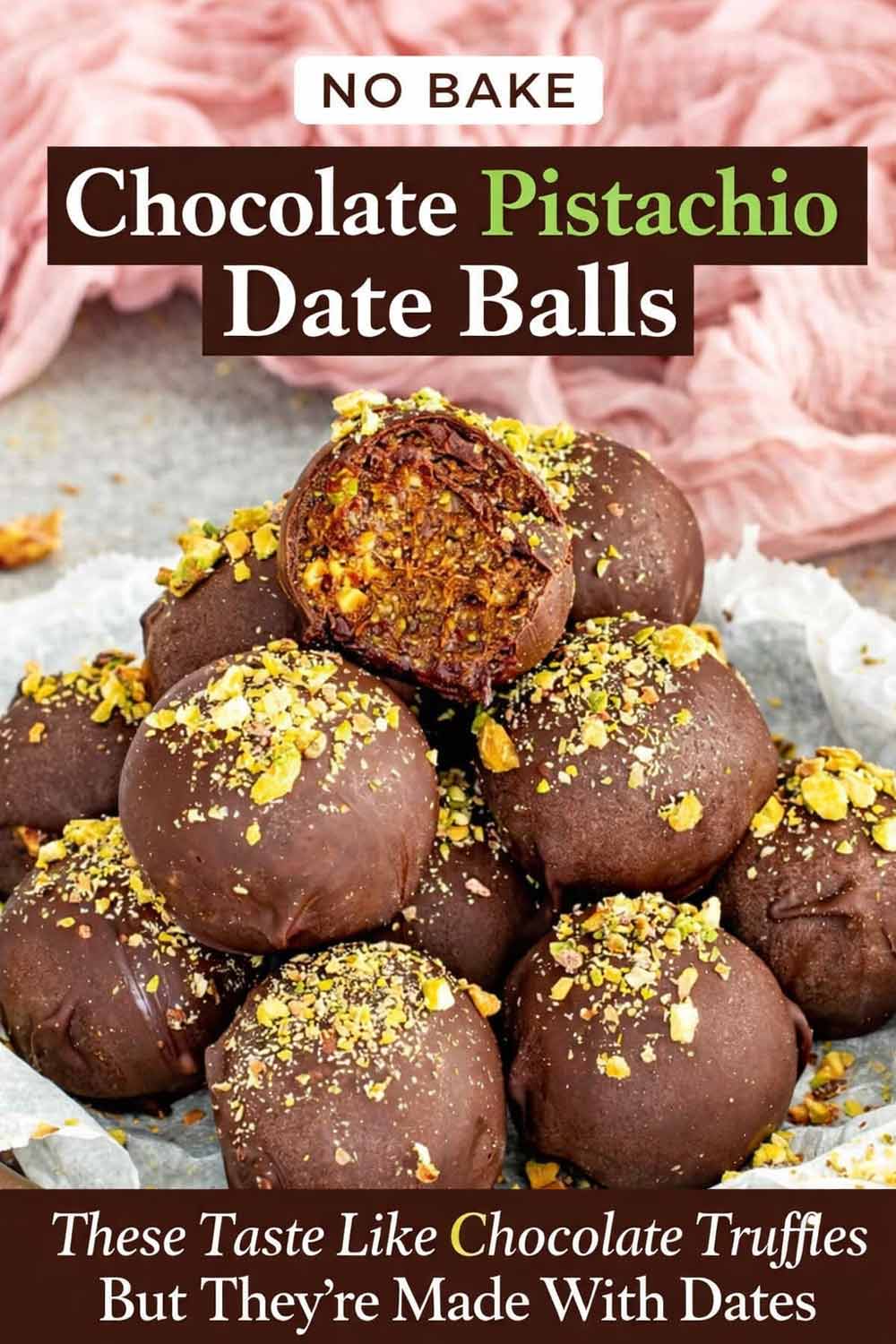 pin for pistachio date chocolate balls.