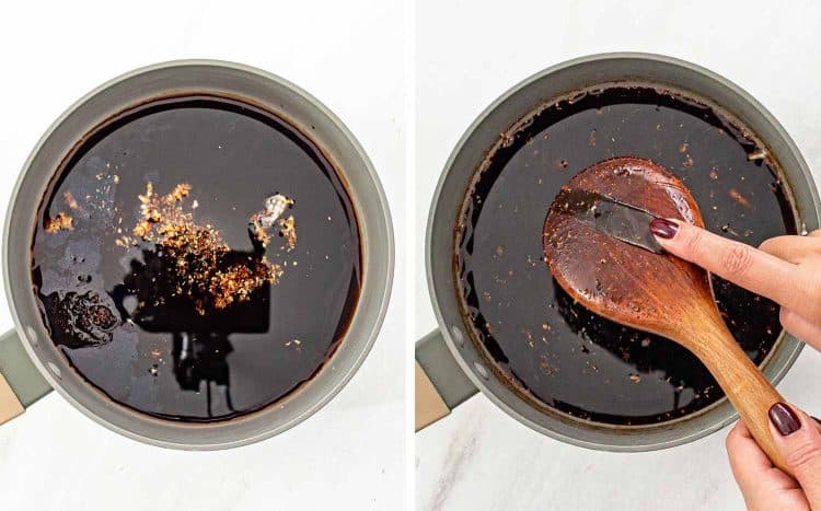 process shots showing how to make chicken yakitori.