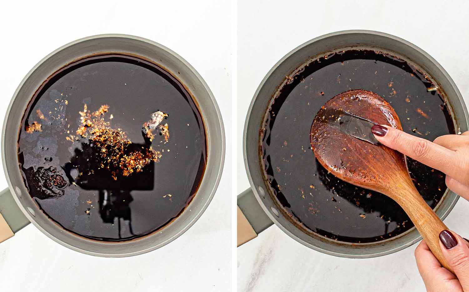 process shots showing how to make chicken yakitori.