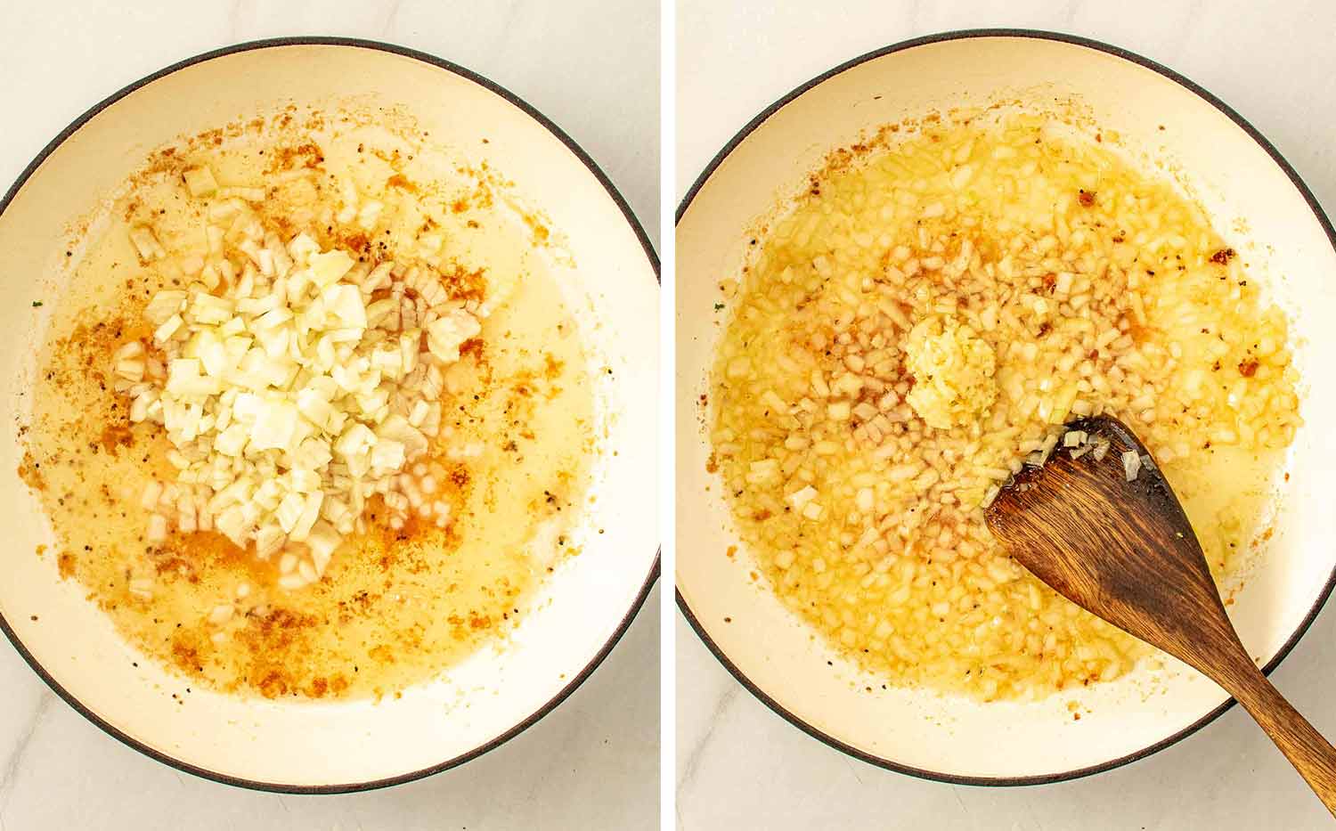 process shots showing how to make braised chicken.