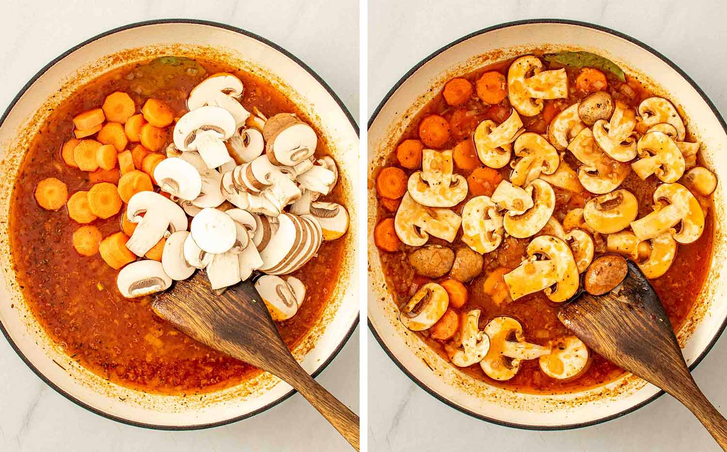 process shots showing how to make braised chicken.