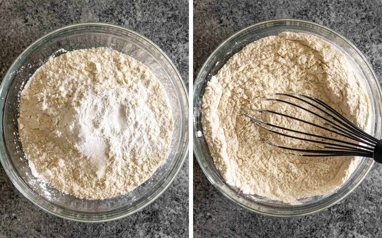 process shots showing how to make double chocolate chip cookies.
