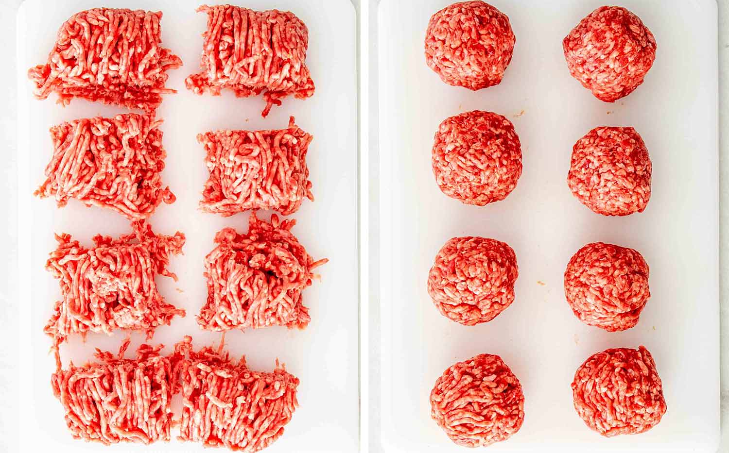 process shots showing how to make smashed burgers.
