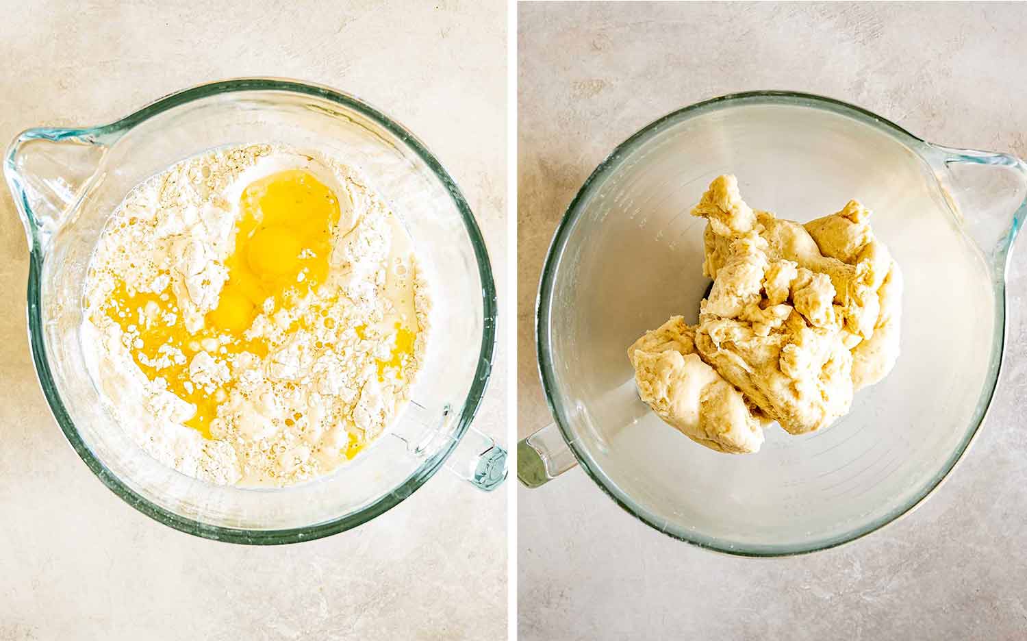 process shots showing how to make biscoff cinnamon rolls.