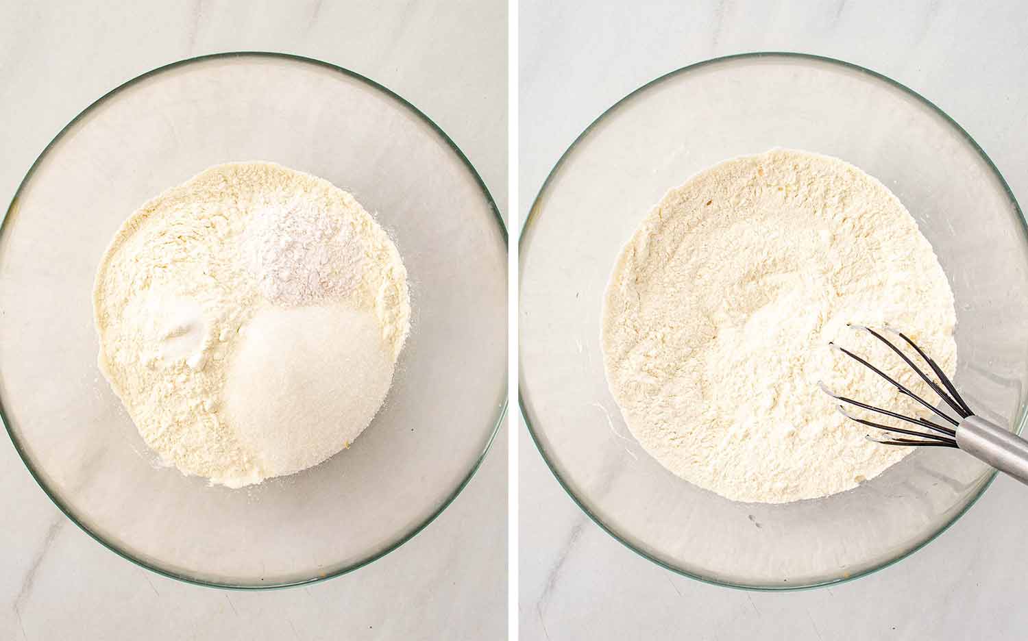 process shots showing how to make peach scones.