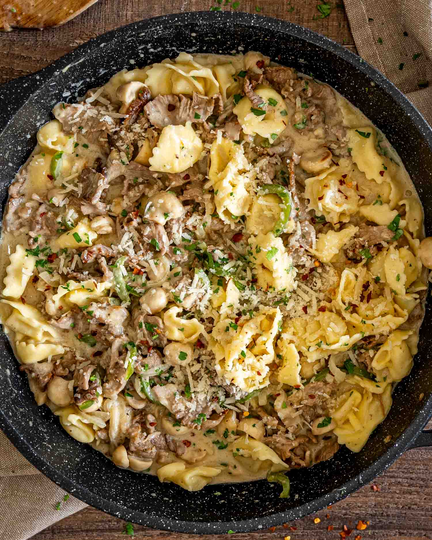Creamy Cheesesteak Tortellini